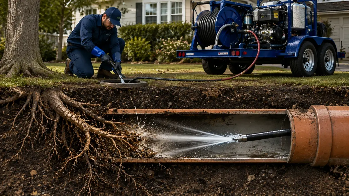 Tree Root Removal with Hydro Jetting in Half Moon Bay
